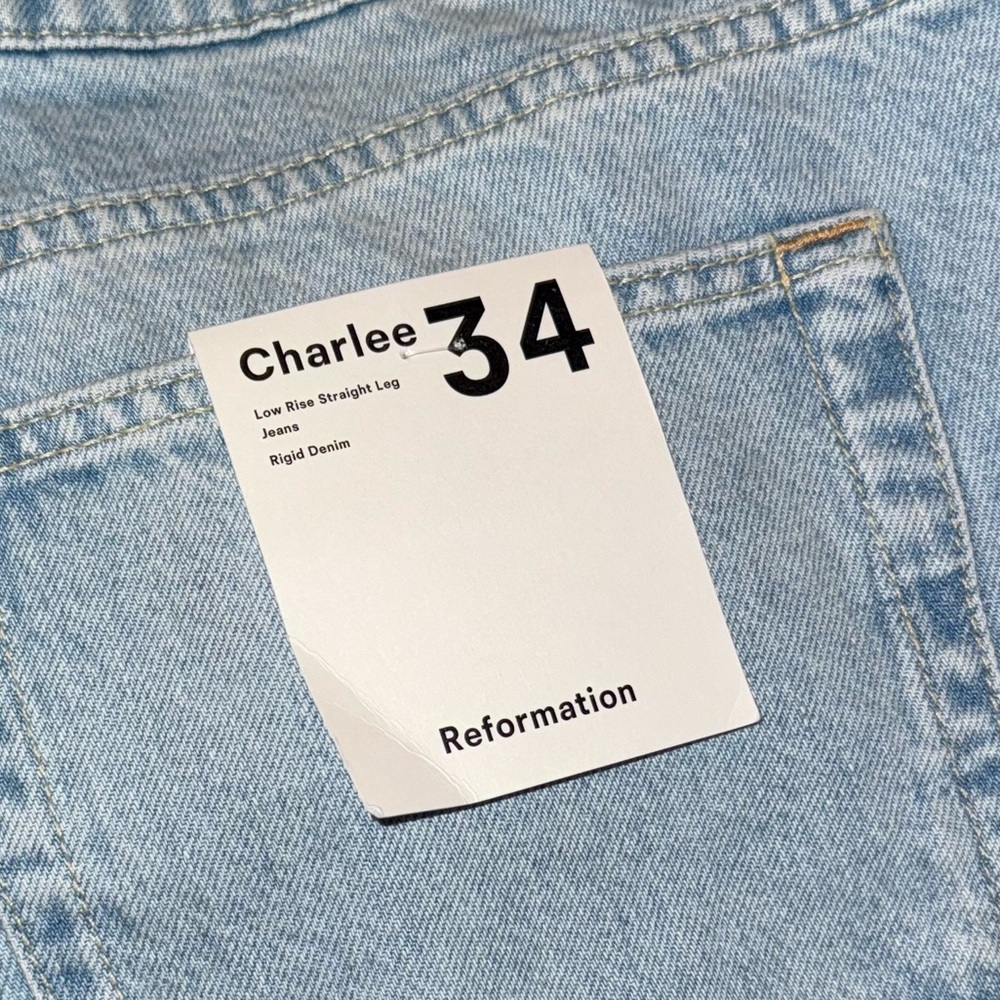 New | Reformation Charlee Low Rise Straight Leg Jeans 34 - Picture 4 of 8